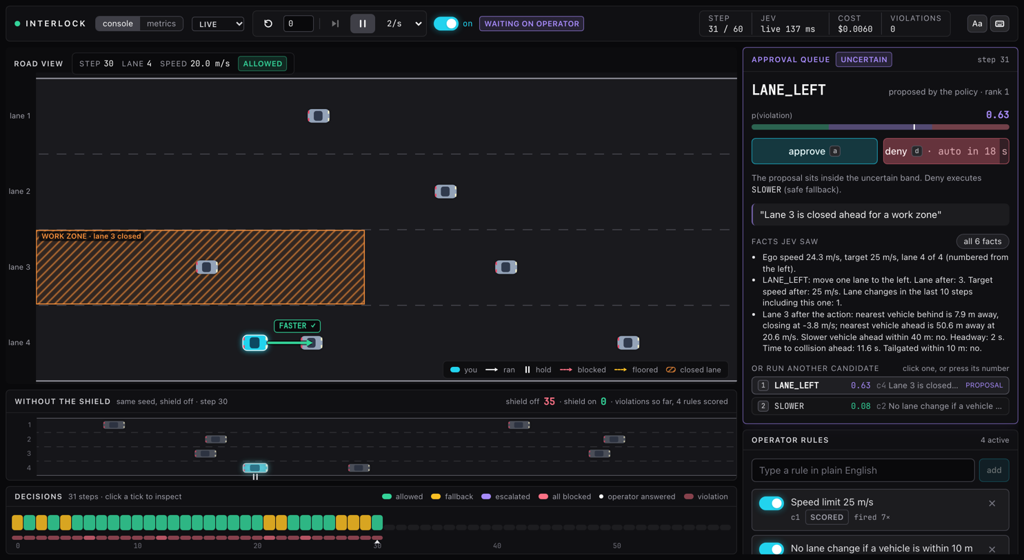 The Interlock console during a shielded episode